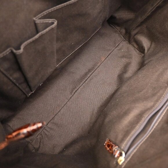 CELINE Logo Macadam Shoulder Tote Bag Suede Embossed Leather Purple SHW 34KB278 - Picture 10 of 15